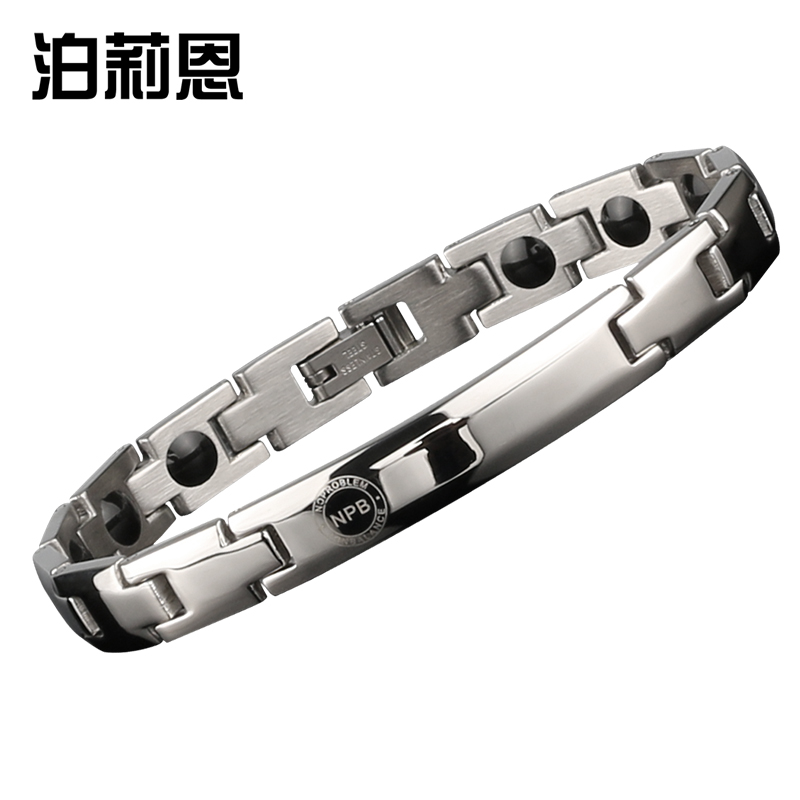 泊莉恩（Noproblem） 泊莉恩负离子能量手链男女防辐射磁石情侣手环韩版时尚生日礼物 银色女款