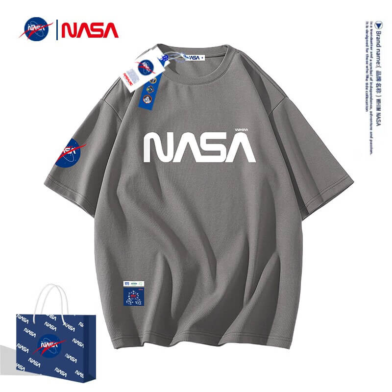WHIM NASA男装潮牌男短袖t恤男夏季新款重磅潮流宽松半袖上衣服休闲情侣装 白色-10901 XL