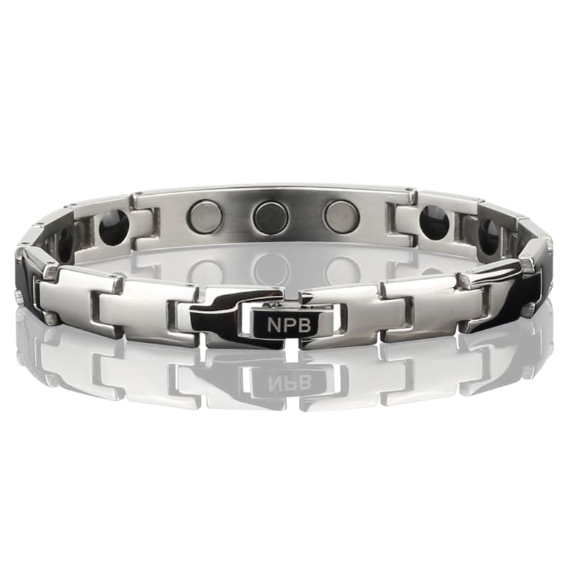 泊莉恩（Noproblem） 泊莉恩负离子能量手链男女防辐射磁石情侣手环韩版时尚生日礼物 银色女款